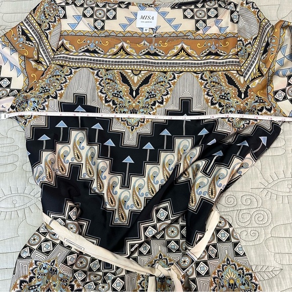 NWT MISA Twiggy Mini Dress Sz M Alhambra Mosaic Satin - Picture 10 of 12